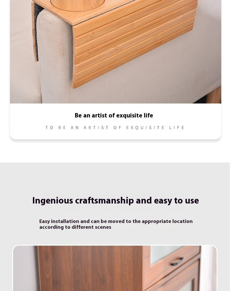 Homorahub Bamboo Couch Cup Holder