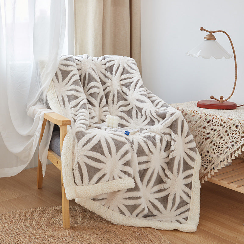 Homorahub Double Layer Thickened Jacquard Cashmere Blanket