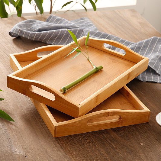 Homorahub Wooden Pastry Bread Plate Breakfast Fruit Wooden Plate