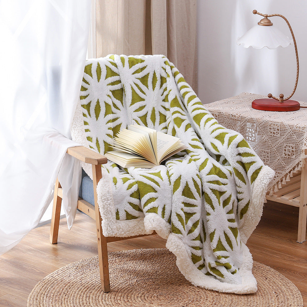 Homorahub Double Layer Thickened Jacquard Cashmere Blanket
