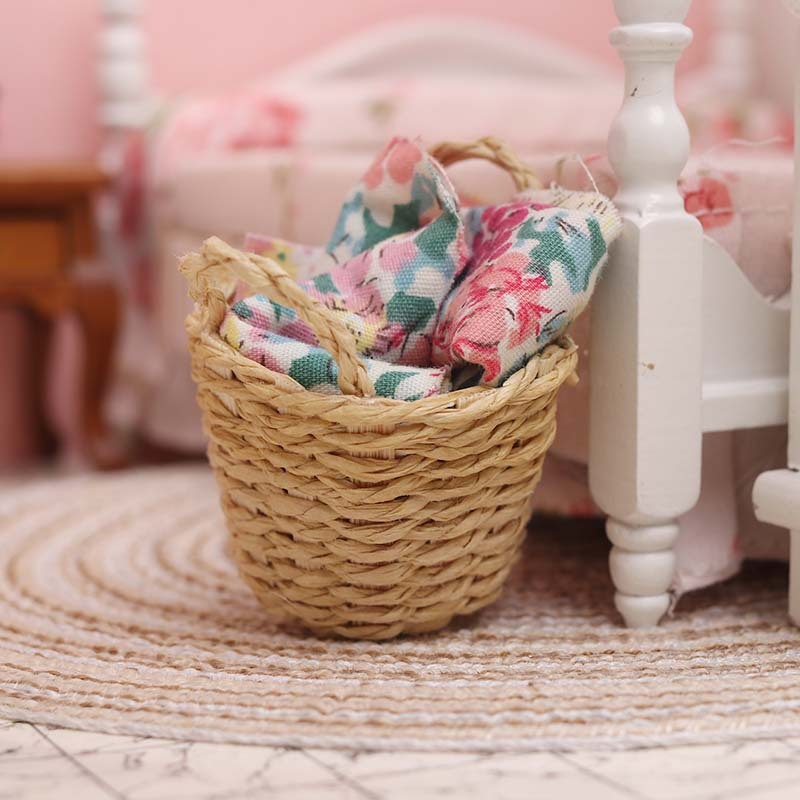 Homorahub Miniature Candy Toy Woven Basket Storage Basket Mini Model
