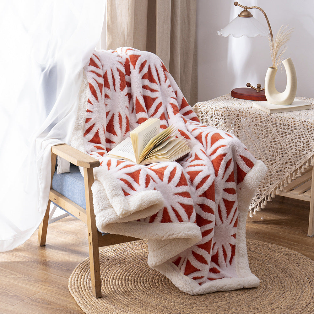 Homorahub Double Layer Thickened Jacquard Cashmere Blanket