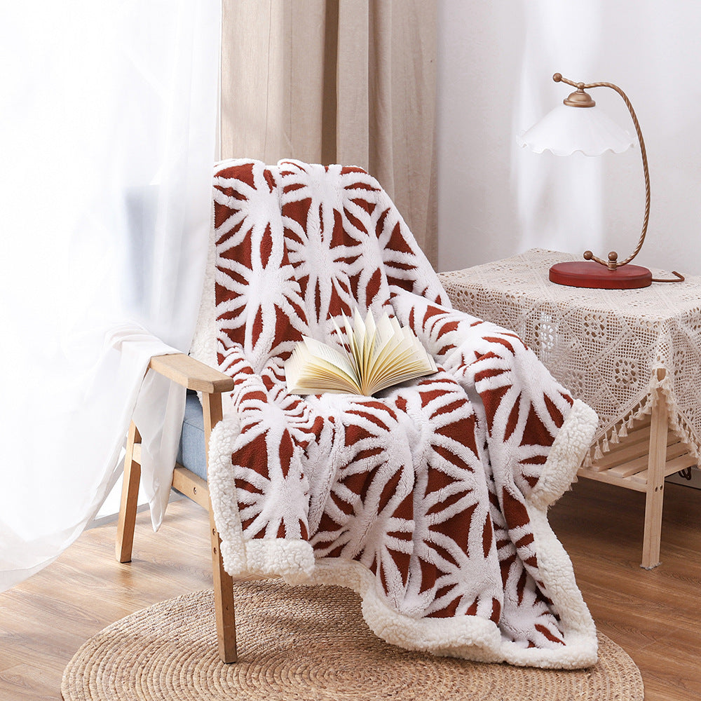 Homorahub Double Layer Thickened Jacquard Cashmere Blanket
