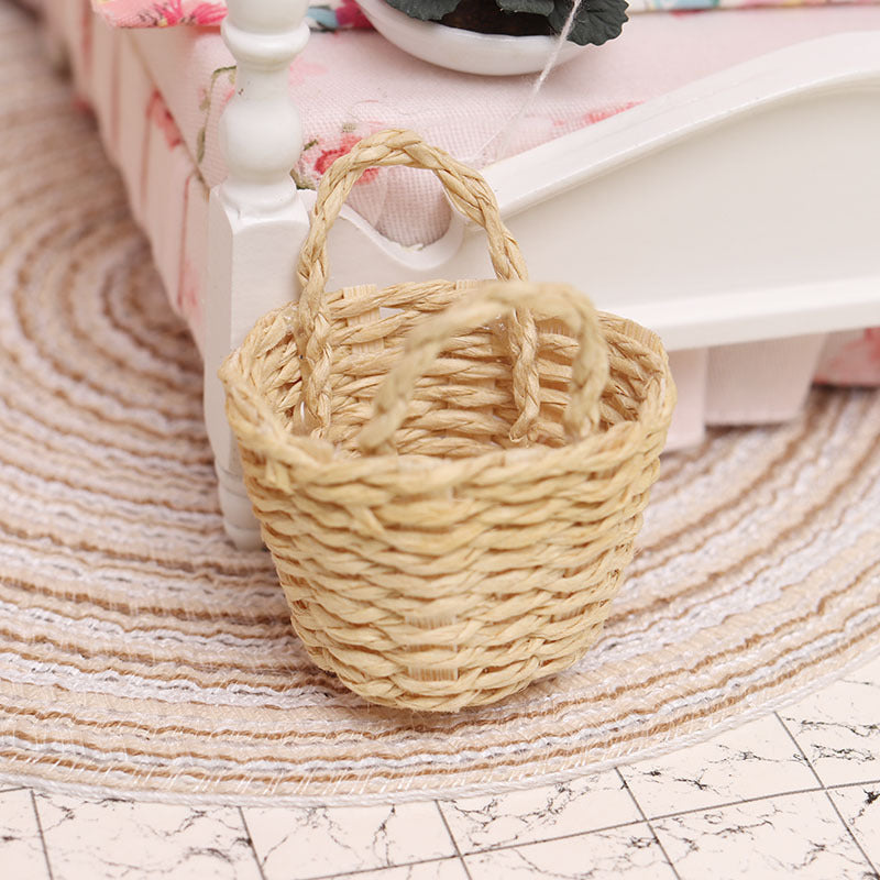 Homorahub Miniature Candy Toy Woven Basket Storage Basket Mini Model