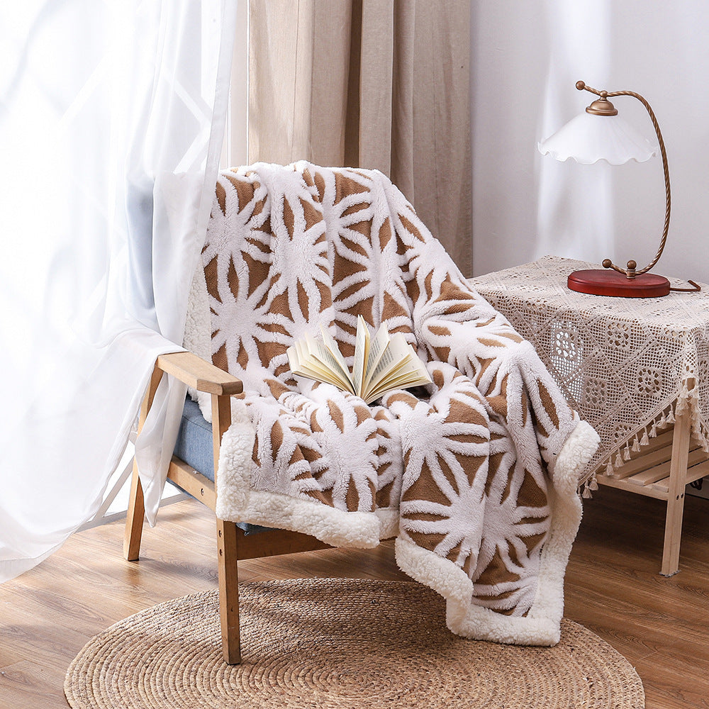 Homorahub Double Layer Thickened Jacquard Cashmere Blanket