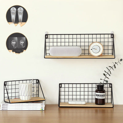 Homorahub Creative Wall Shelf Storage Basket Free Perforated Hanger