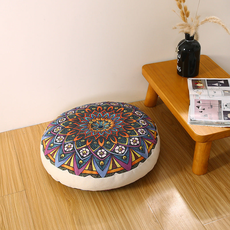 Homorahub Cotton And Hemp Thickened Round Cushion