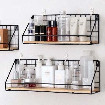 Homorahub Creative Wall Shelf Storage Basket Free Perforated Hanger