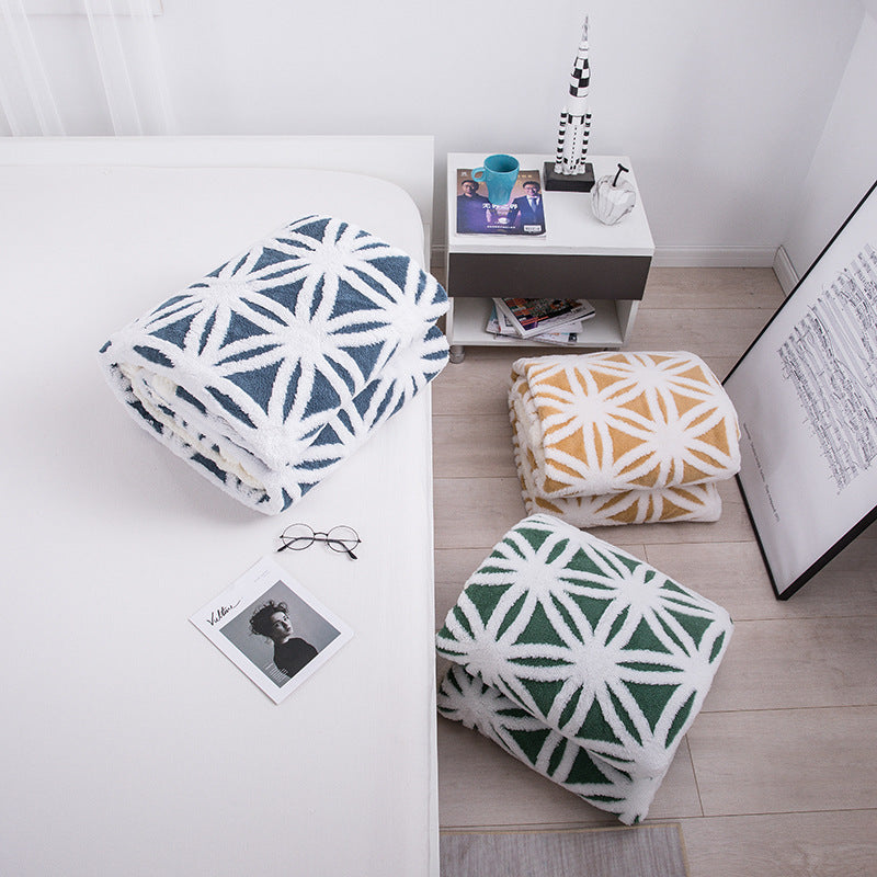 Homorahub Double Layer Thickened Jacquard Cashmere Blanket