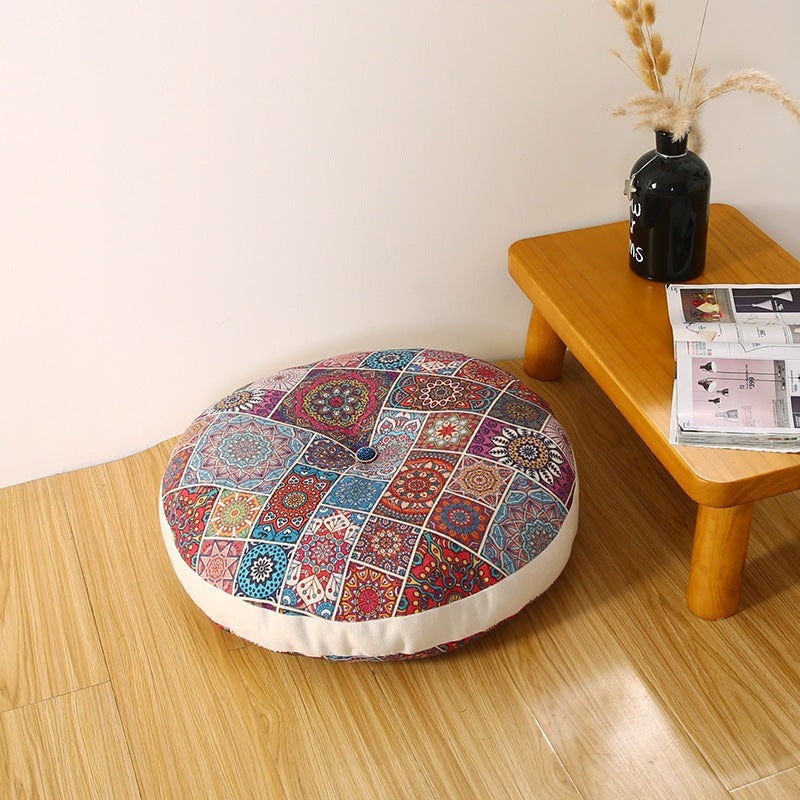 Homorahub Cotton And Hemp Thickened Round Cushion