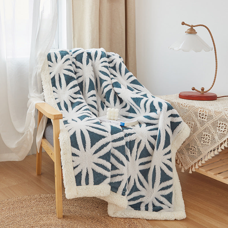 Homorahub Double Layer Thickened Jacquard Cashmere Blanket