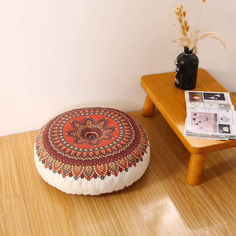 Homorahub Cotton And Hemp Thickened Round Cushion