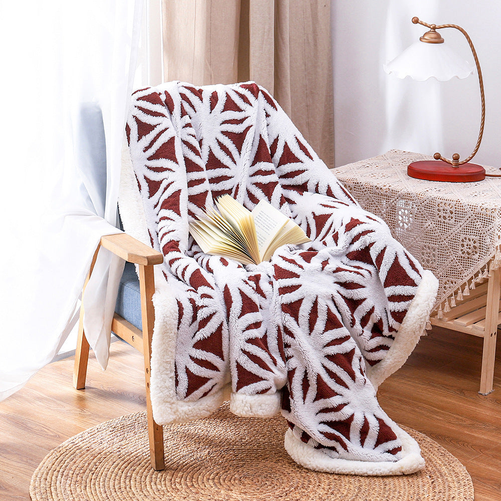 Homorahub Double Layer Thickened Jacquard Cashmere Blanket