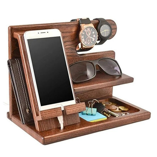 Homorahub Wooden Desk Organizer with Phone Dock Support