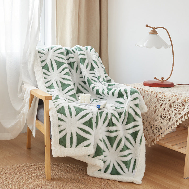 Homorahub Double Layer Thickened Jacquard Cashmere Blanket