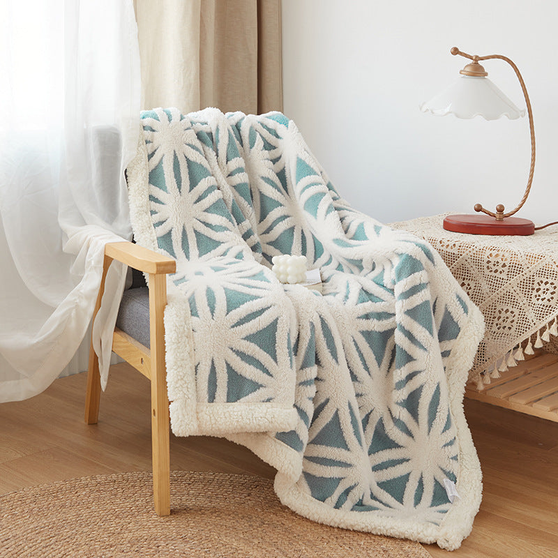 Homorahub Double Layer Thickened Jacquard Cashmere Blanket