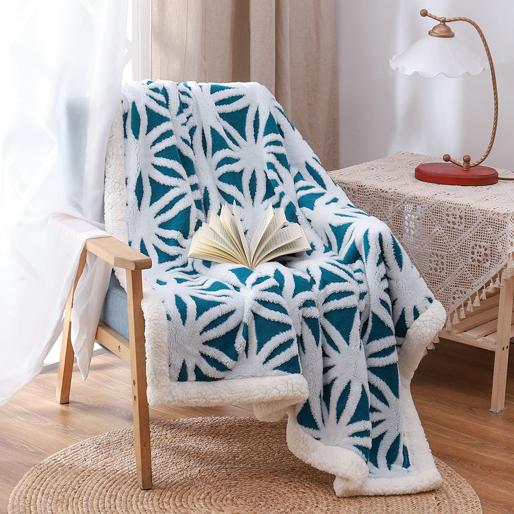 Homorahub Double Layer Thickened Jacquard Cashmere Blanket