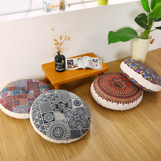 Homorahub Cotton And Hemp Thickened Round Cushion