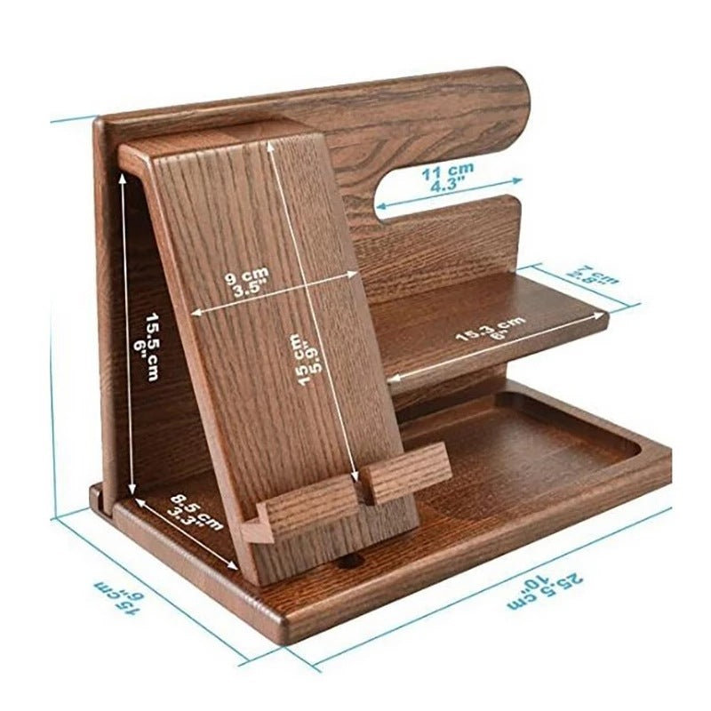 Homorahub Wooden Desk Organizer with Phone Dock Support