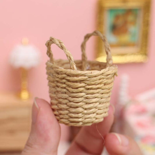 Homorahub Miniature Candy Toy Woven Basket Storage Basket Mini Model